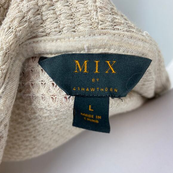 Mix by 41 Hawthorn Neutral Tan Knit Cocoon Cardigan Sweater Large - Picture 7 of 8